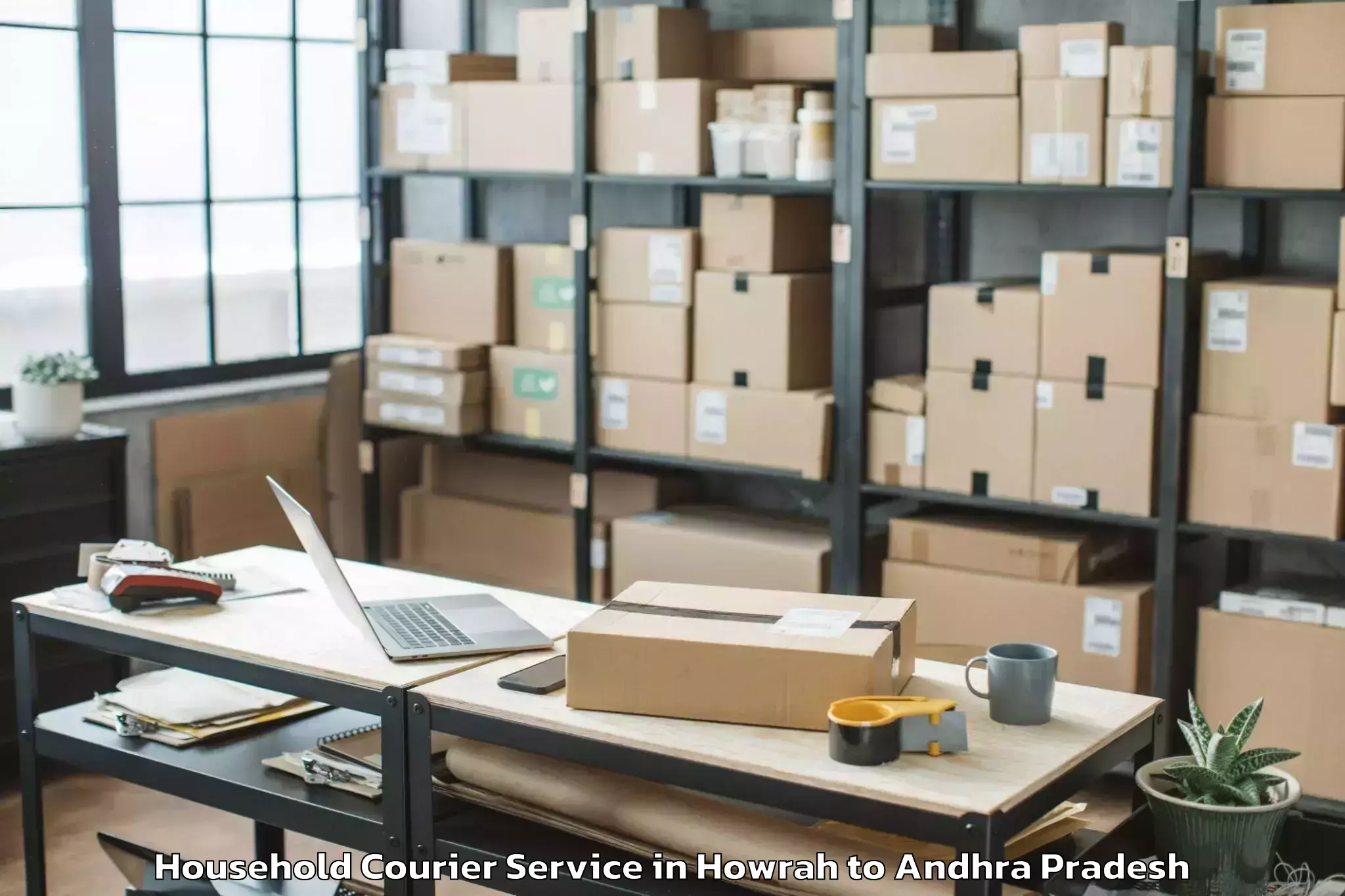 Affordable Howrah to Ambajipeta Household Courier